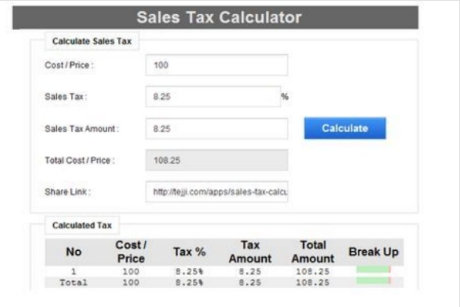 sales tax calculator